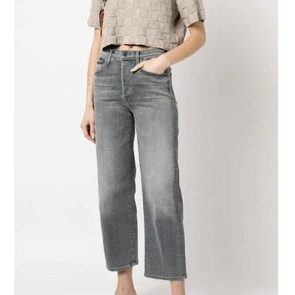Mother Superior Jeans Womens 33x25 The Ditcher Crop Show Acid Wash Streetwear - Picture 1 of 16